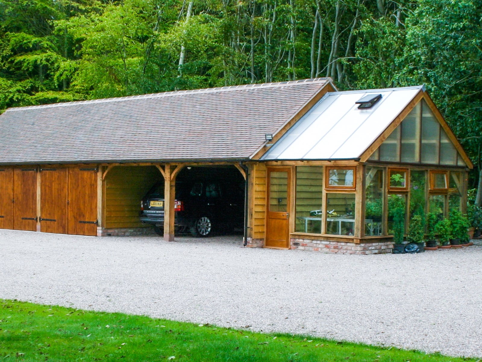 oak frame garage and carport