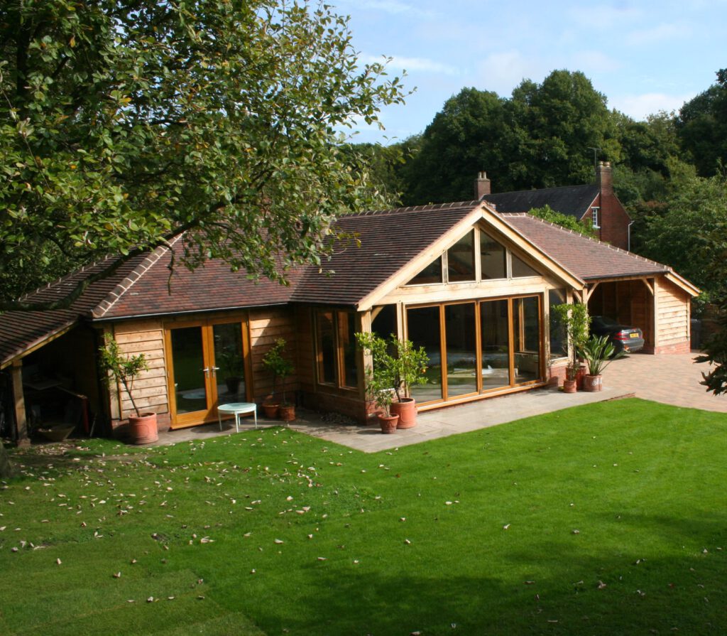 Oak frame pool house