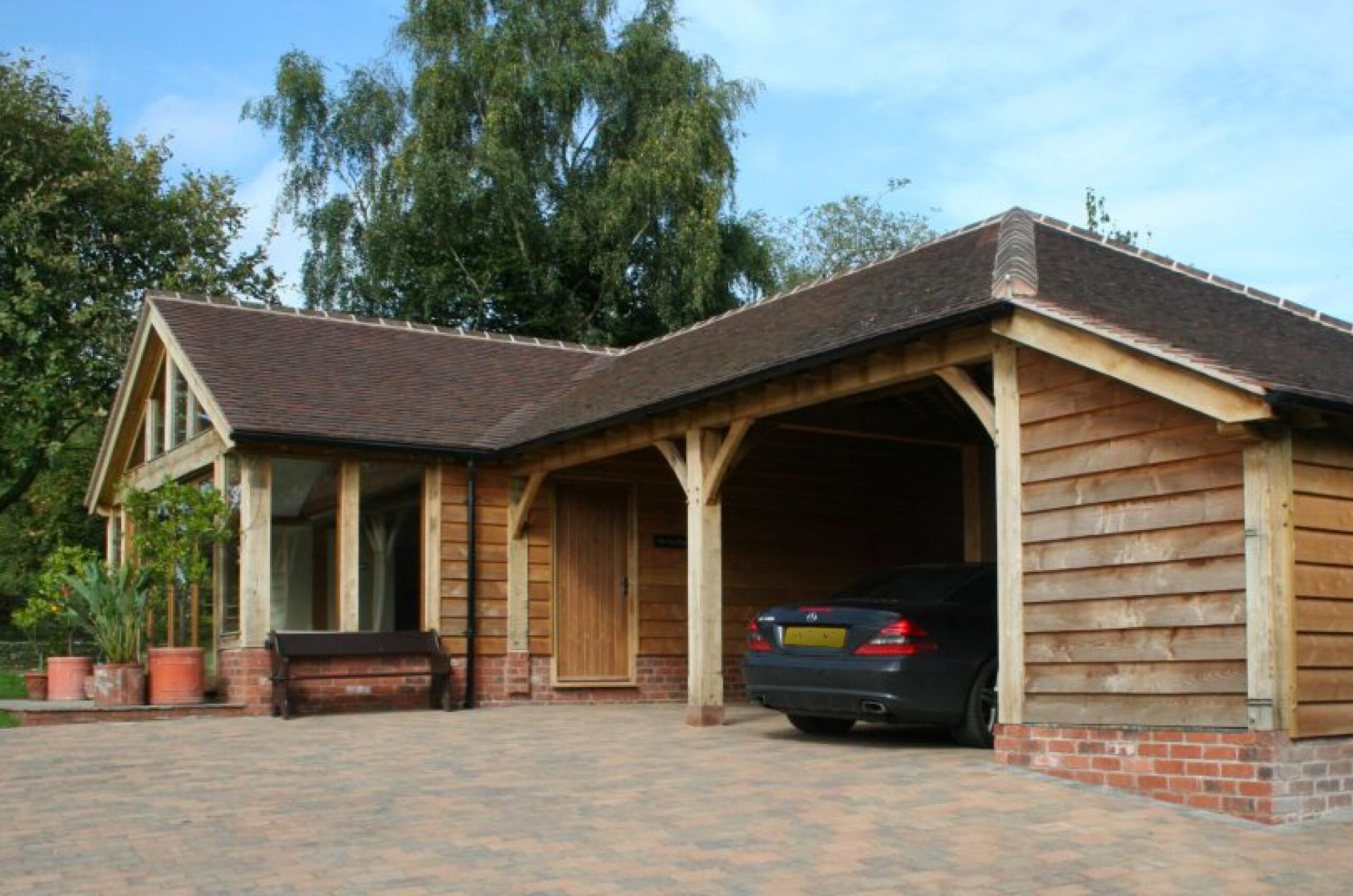 Oak frame garage complex