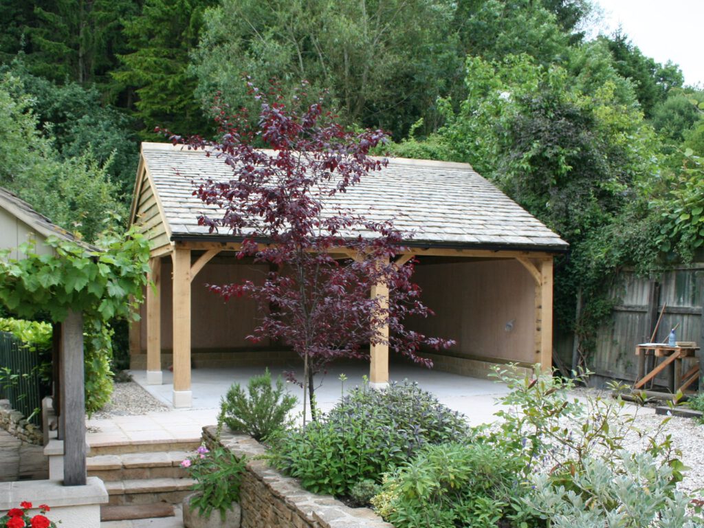 Oak frame 2 bay carport