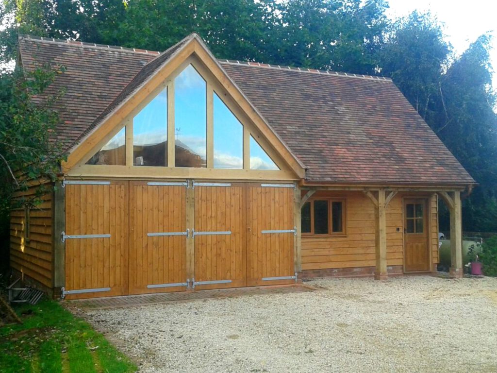 Oak frame garage loft