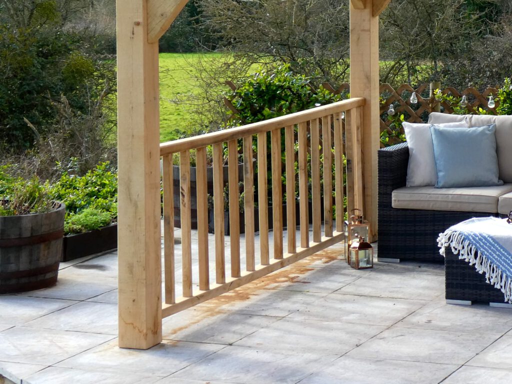 Seasoned oak balustrade